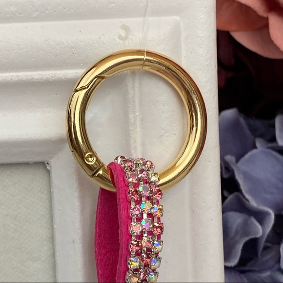 Chic Multicolor Pink Crystal & Leather Mickey Mouse Keychain - Picture 4 of 14